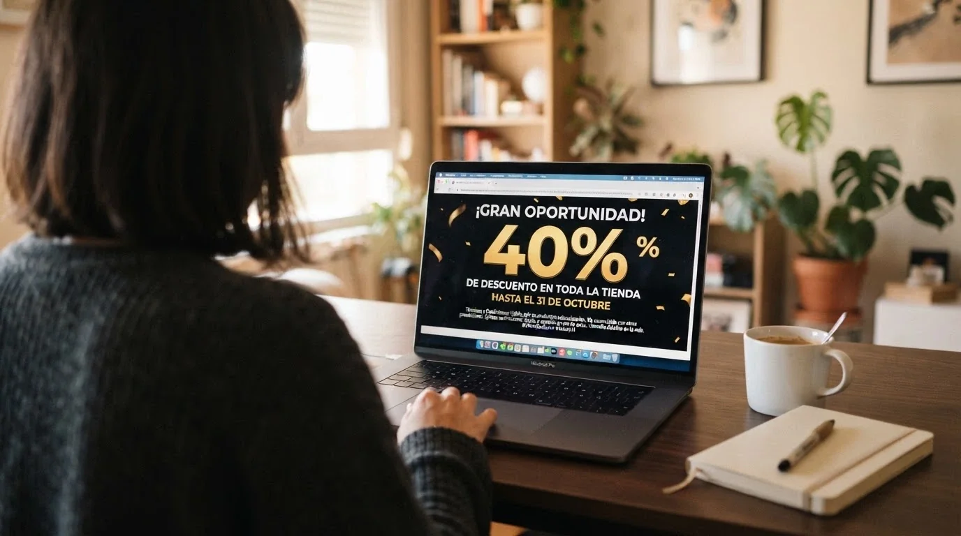 Pantalla de promoción de un bono de bienvenida en un casino online con los términos en letra pequeña visibles