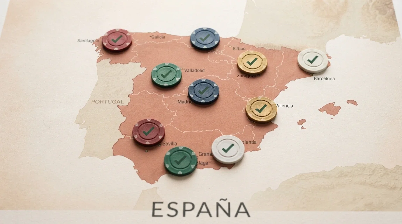 Mosaico con los logotipos de los 10 operadores analizados sobre un mapa de España, con una marca de verificación junto a cada uno