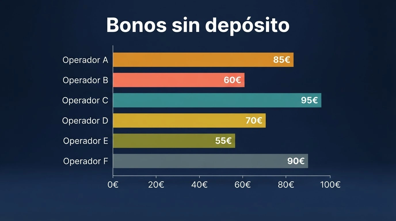 Tabla comparativa con los logotipos de los casinos DGOJ revisados y sus respectivos bonos sin depósito