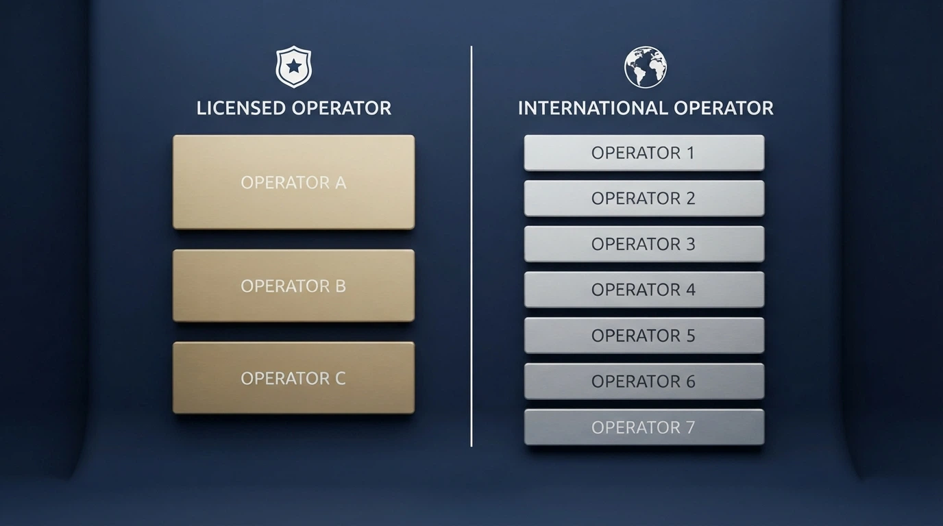 Tabla con logotipos de casinos online que aceptan Solana, divididos en dos columnas: con licencia DGOJ y sin licencia española