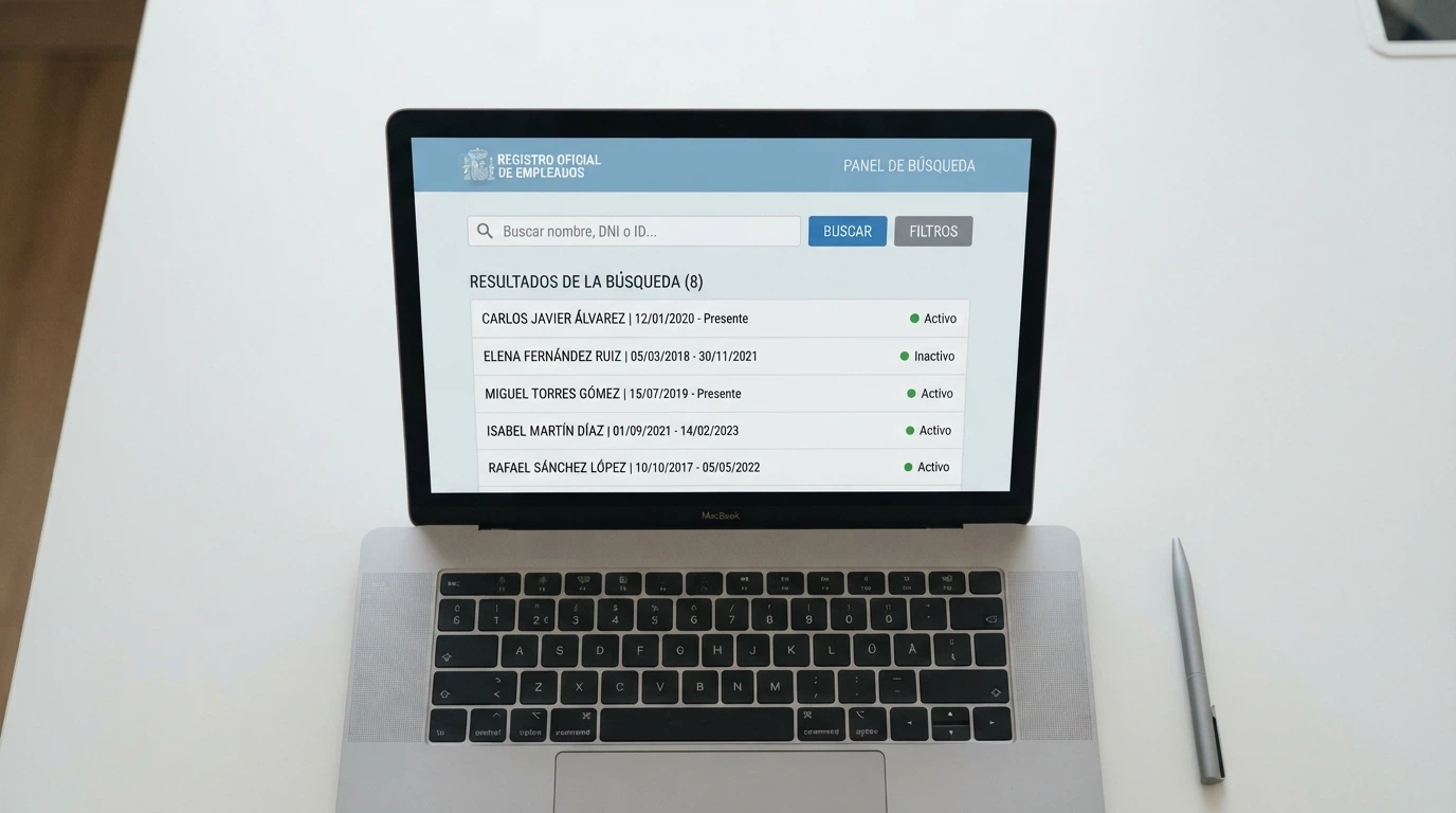 Captura del buscador del registro público de operadores en la web ordenacionjuego.es, con el listado de licencias generales y singulares de un operador