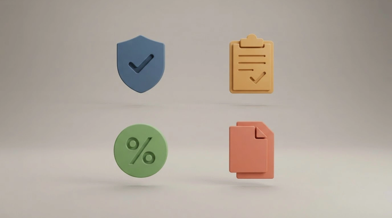 Iconografía con los criterios de evaluación: licencia DGOJ, oferta verificable, rollover comprobado, fuentes cruzadas