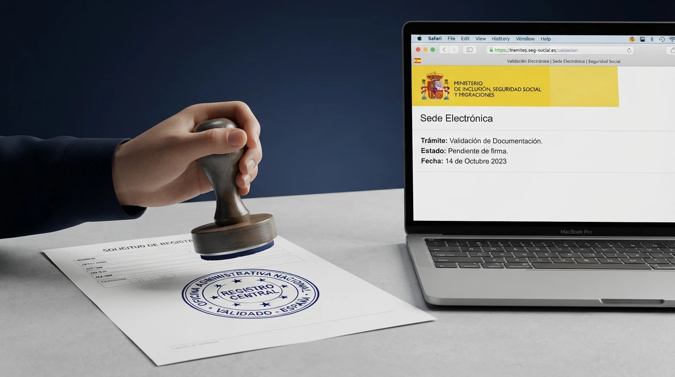 Sello oficial de la Dirección General de Ordenación del Juego junto a una pantalla con el dominio .es de un casino y la bandera de España