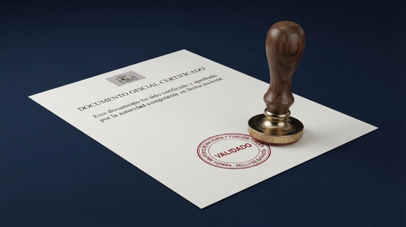 Sello oficial de la DGOJ junto a la página de consulta del registro de operadores con licencia en España