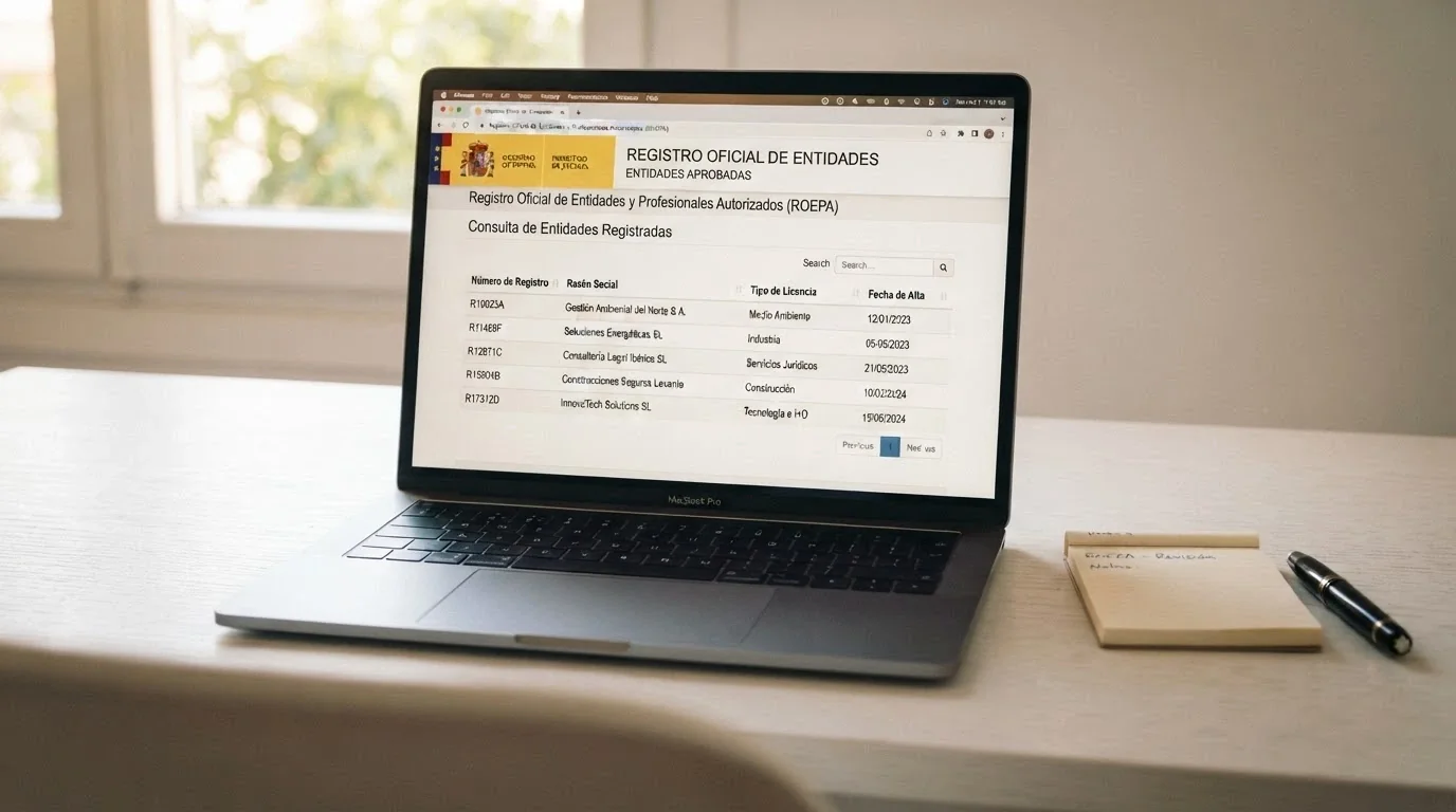 Captura del registro público de operadores con licencia en ordenacionjuego.es junto al dominio .es de un casino autorizado