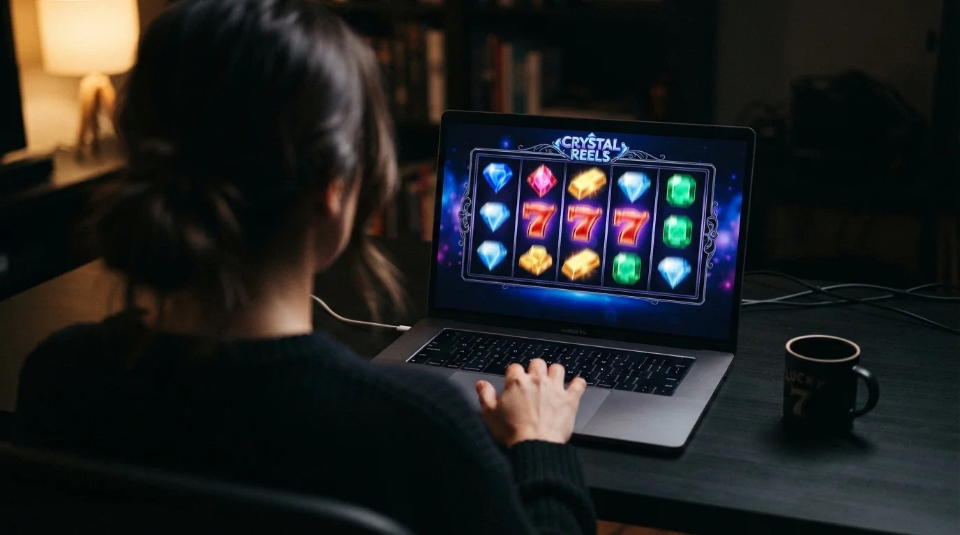 Interfaz de tragamonedas online en un casino con Bonus Crab