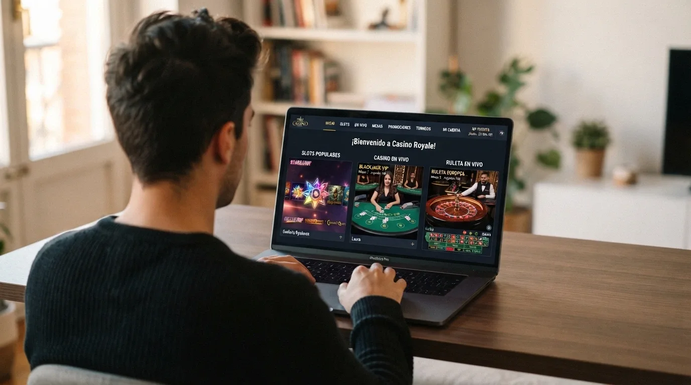 Collage de pantallas de tragaperras, ruleta en vivo y mesa de blackjack de un casino online que acepta ADA